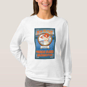 Vrouw Riding Ferry - Vashon Island, Washington T-shirt