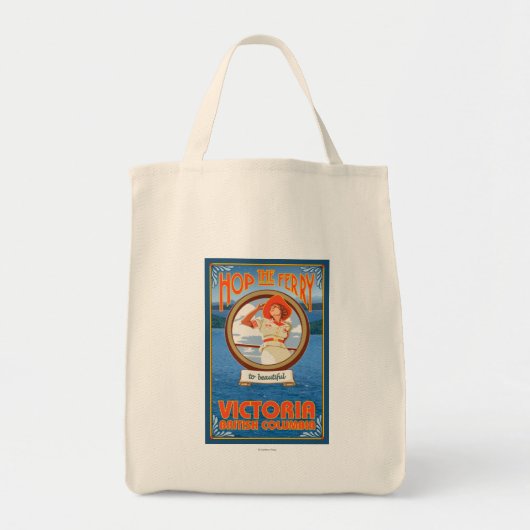 Vrouw Riding Ferry - Victoria, BC Canada Tote Bag (Voorkant)