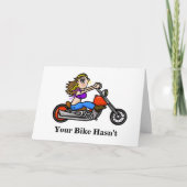 Vrouw Rijden Motorfiets Verjaardag Kaart (Voorkant)