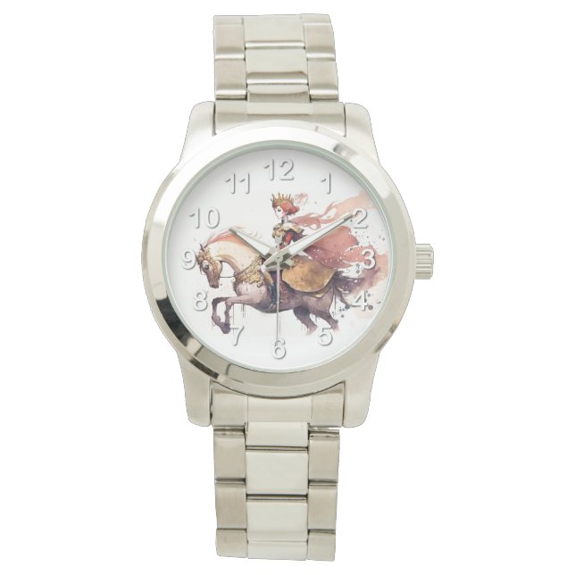 Vrouw rijpaard horloge (Voorkant)