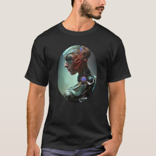 Vrouw Robot Sci Fi Cyborg Unieke Futuristische Dig T-shirt
