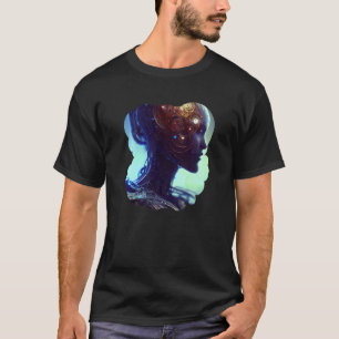 Vrouw Robot Sci Fi Cyborg Unieke Futuristische Dig T-shirt