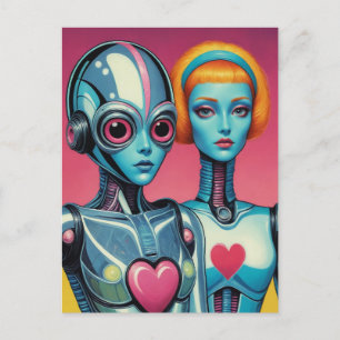 Vrouw Robots Scifi Heart Briefkaart