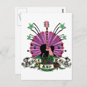 Vrouw Rock n Roll Briefkaart (Voorkant / Achterkant)