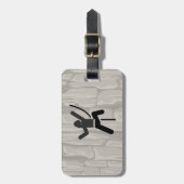 Vrouw rockklimdesign bagagelabel (Voorkant verticaal)