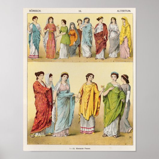 Vrouw Roman Dress Poster (Voorkant)