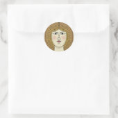 Vrouw Ronde Sticker (Tas)