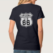 Vrouw Route 66 Highway Sign T-shirt (Achterkant)