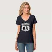 Vrouw Route 66 Highway Sign T-shirt (Voorkant volledig)