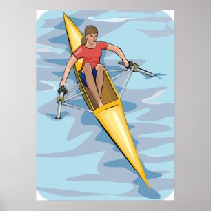Vrouw Rower Poster