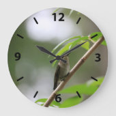 Vrouw Ruby Throated Hummingbird (The Watcher) Grote Klok (Voorkant)