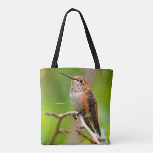 Vrouw Rufous Hummingbird on the Plum Tree Tote Bag (Achterkant)