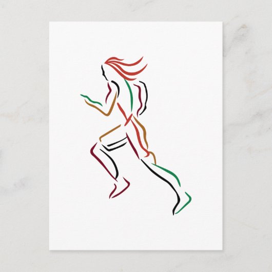 Vrouw Runner Briefkaart (Voorkant)