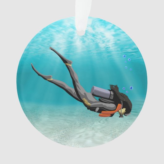 Vrouw S.C.U.B.A. Diver Ornament (voorkant)