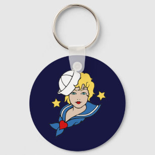 Vrouw Sailor Tattoo Sleutelhanger