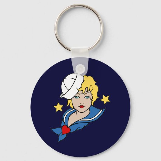Vrouw Sailor Tattoo Sleutelhanger (Voorkant)