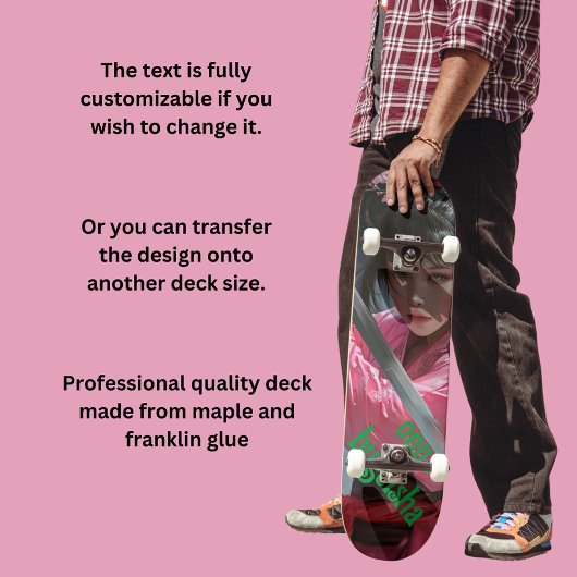 Vrouw Samurai Skateboard