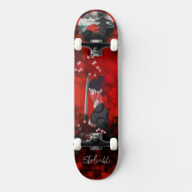 Vrouw Samurai Skateboard