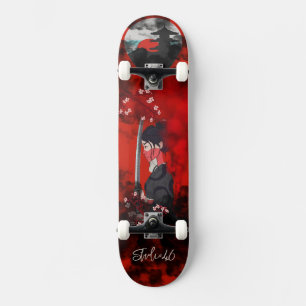 Vrouw Samurai Skateboard