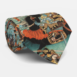 VROUW SAMURAI TOMOE GOZEN PAARD IN DE STRIJD STROPDAS