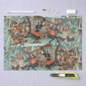 VROUW SAMURAI TOMOE GOZEN PAARD IN DE STRIJD TISSUEPAPIER (Craft)