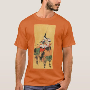 VROUW SAMURAI TOMOE GOZEN PAARDENRUG Japanse kunst T-shirt