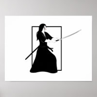 Vrouw Samurai Warrior met zwaard
