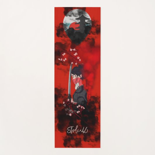 Vrouw Samurai Yoga Mat (Voorkant)
