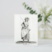 Vrouw Sans-Culotte, 1792 Briefkaart (Staand voorkant)