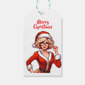 Vrouw Santa Cadeaulabel