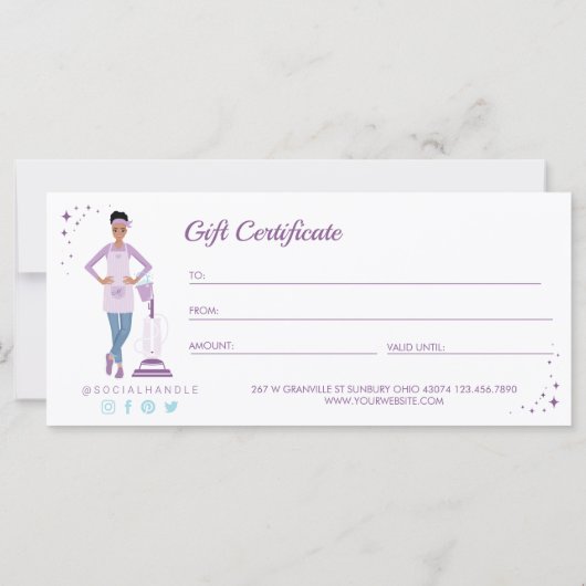  vrouw schoonmaakdiensten Cadeaubon (Achterkant)