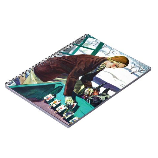 Vrouw & Scottie Hond Planting Notitieboek (Linkerzijde)