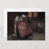 Vrouw Scouring Briefkaart (Voorkant / Achterkant)