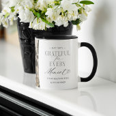 Vrouw Script Hart Dankbaar voor Elk Moment Foto Mok