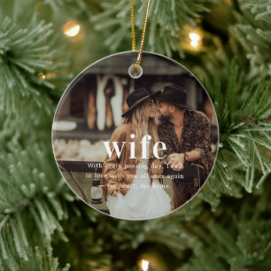 vrouw Sentimentele foto KeepSake Kerstmis Keramisch Ornament