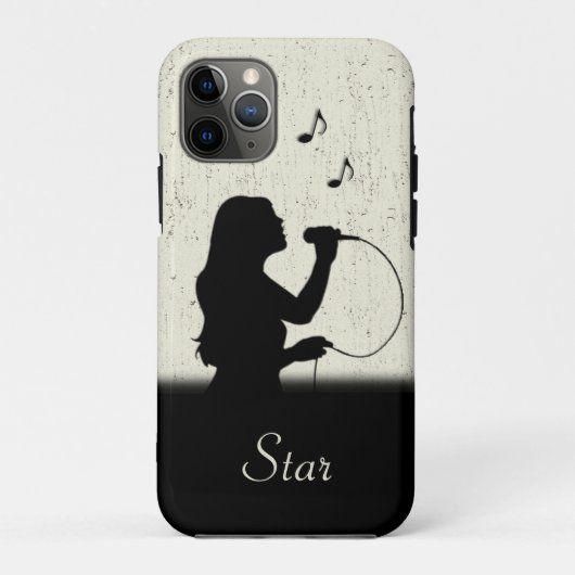 Vrouw Singer, gepersonaliseerd met naam Case-Mate iPhone Case (Achterkant)