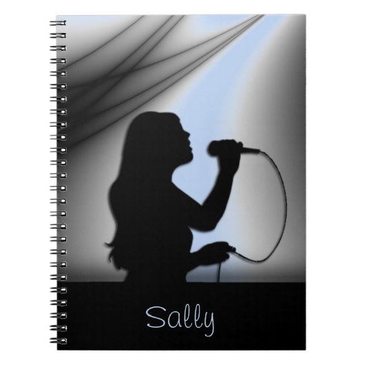 Vrouw Singer Silver Curtain Personal Notitieboek (Voorkant)