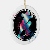 Vrouw Skateboarder Keramisch Ornament (Rechts)