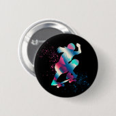 Vrouw Skateboarder Ronde Button 5,7 Cm (Voorkant /achterkant)