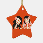 Vrouw Skeleton Couple Keramisch Ornament (Rechts)