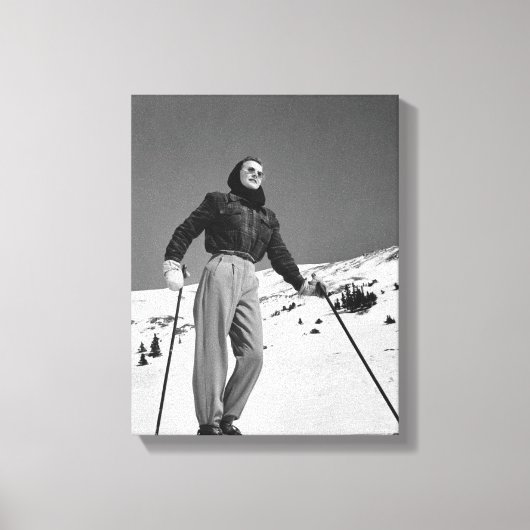 Vrouw Skier Canvas Afdruk (Voorkant)