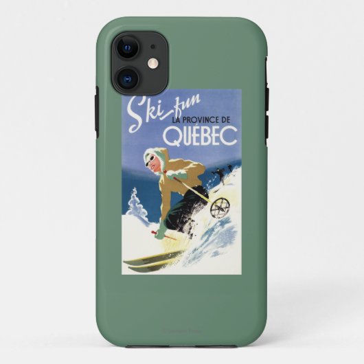 Vrouw Skiing - zowel Engels als Frans Poster Case-Mate iPhone Case (Achterkant)