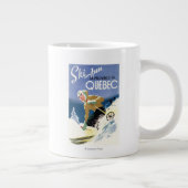 Vrouw Skiing - zowel Engels als Frans Poster Extra Grote Mok (Rechts)