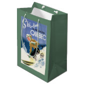 Vrouw Skiing - zowel Engels als Frans Poster Medium Cadeauzakje (Voorkant Gekanteld)