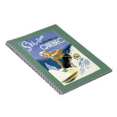 Vrouw Skiing - zowel Engels als Frans Poster Notitieboek (Rechterzijde)