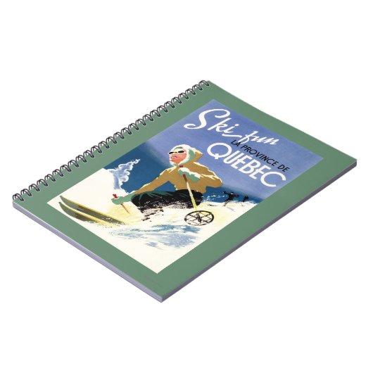 Vrouw Skiing - zowel Engels als Frans Poster Notitieboek (Linkerzijde)