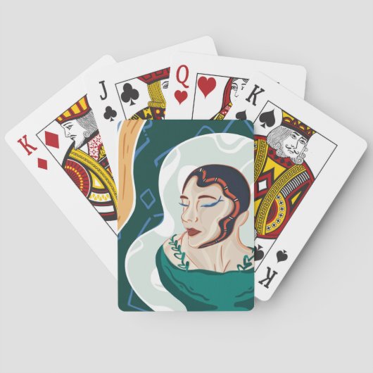 Vrouw Snake - Snake Head Lady Pokerkaarten (Achterkant)