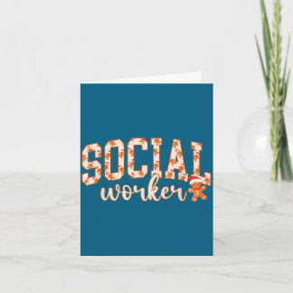 Vrouw sociaal werker kerstman school kaart