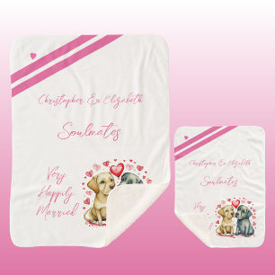 Vrouw soulmates schattige honden jubileum cadeau sherpa deken