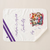Vrouw soulmates schattige katten jubileum cadeau sherpa deken (Voorkant (horizontaal))